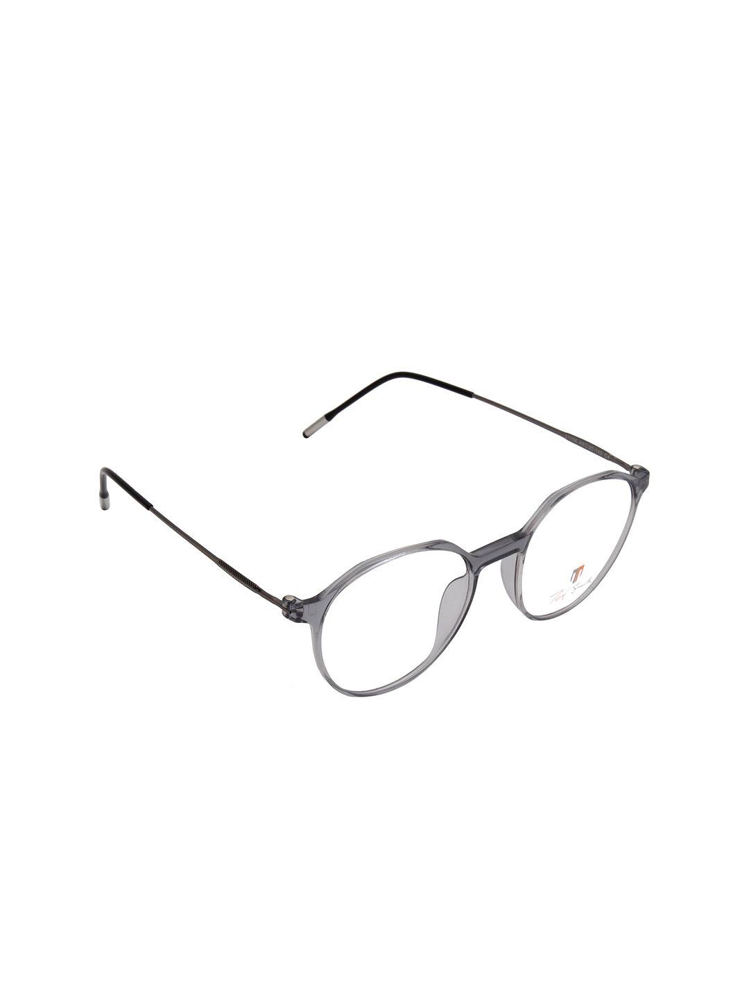 ted smith unisex grey & black full rim round frameframes eyeglasses