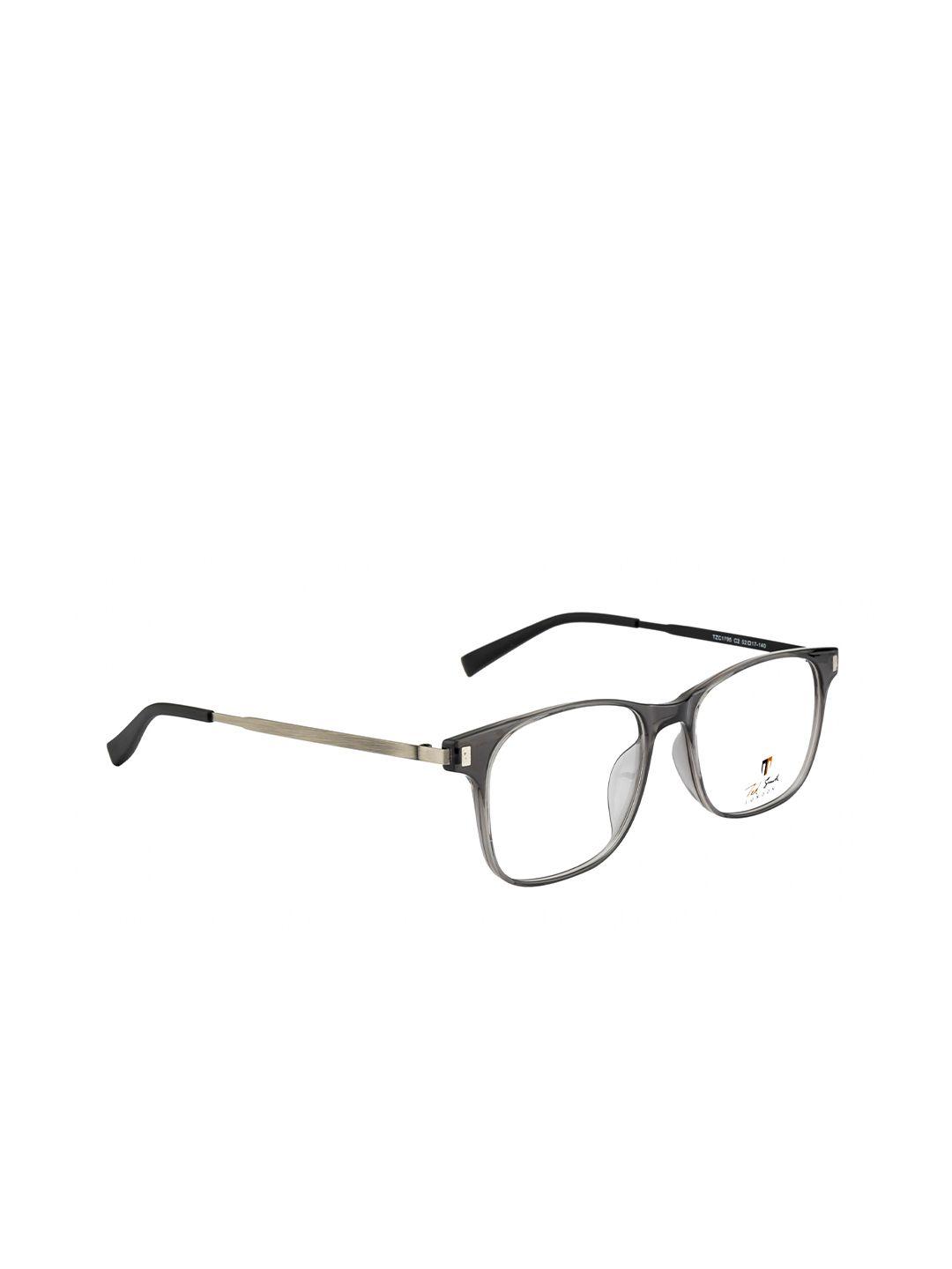 ted smith unisex grey & gold-toned full rim wayfarer frames eyeglasses