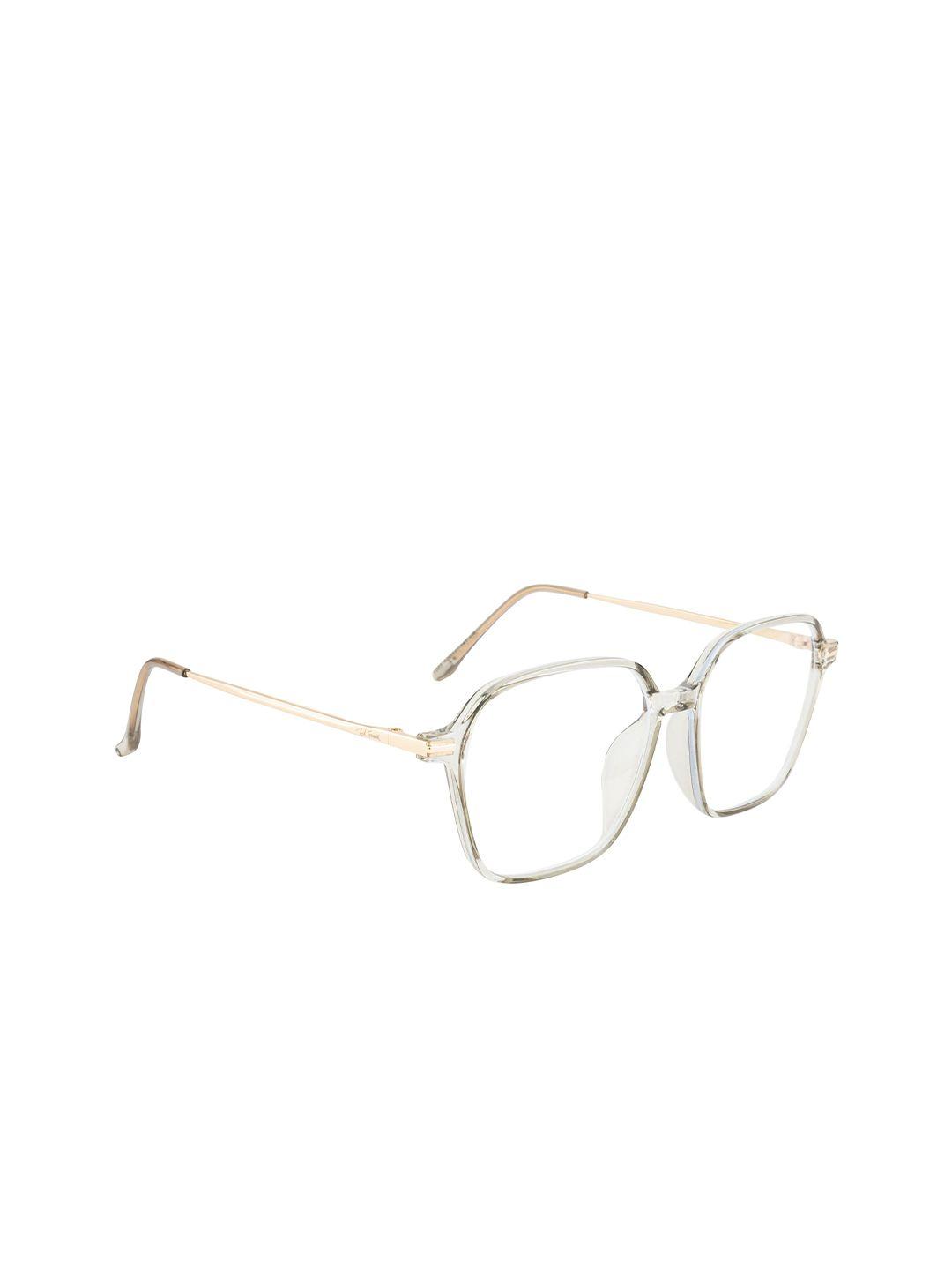 ted smith unisex grey & gold-toned full rim wayfarer frames