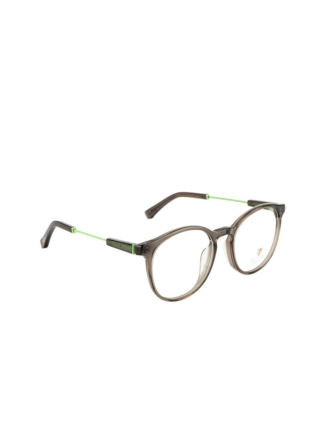 ted smith unisex grey & green full rim round frames