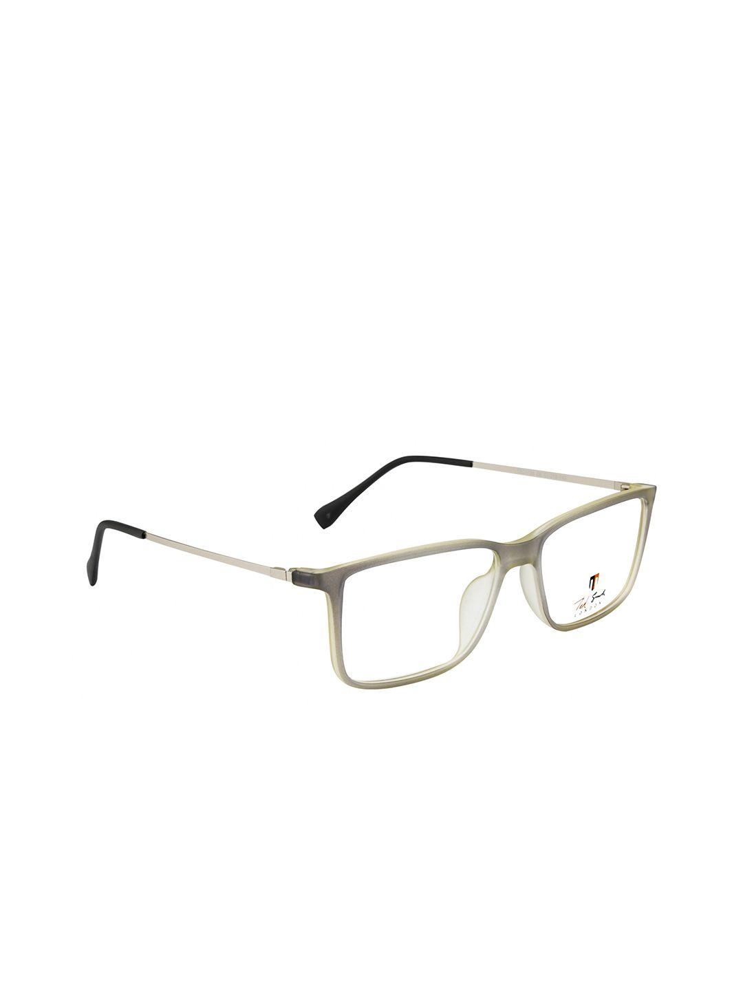 ted smith unisex grey & gunmetal-toned full rim wayfarer frames eyeglasses