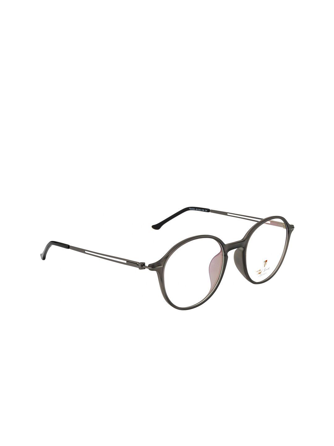 ted smith unisex grey full rim round frames eyeglasses