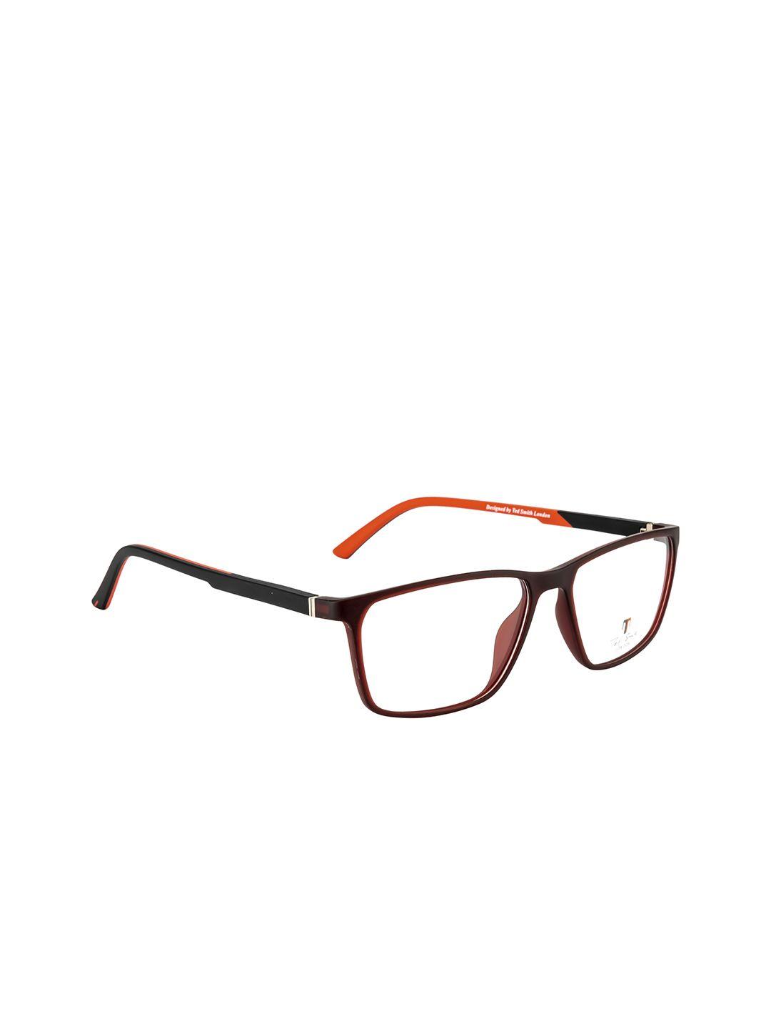 ted smith unisex maroon & black full rim wayfarer frames