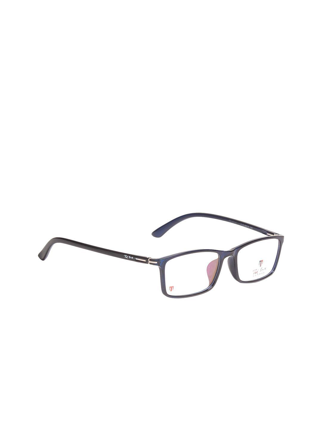 ted smith unisex navy blue full rim rectangle frames eyeglasses