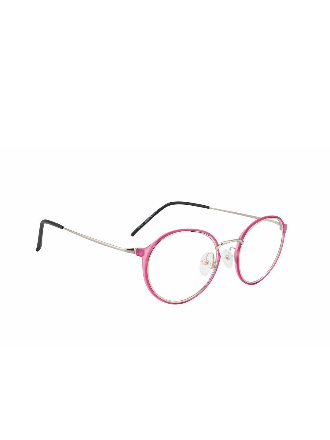 ted smith unisex pink & black full rim round frames eyeglasses