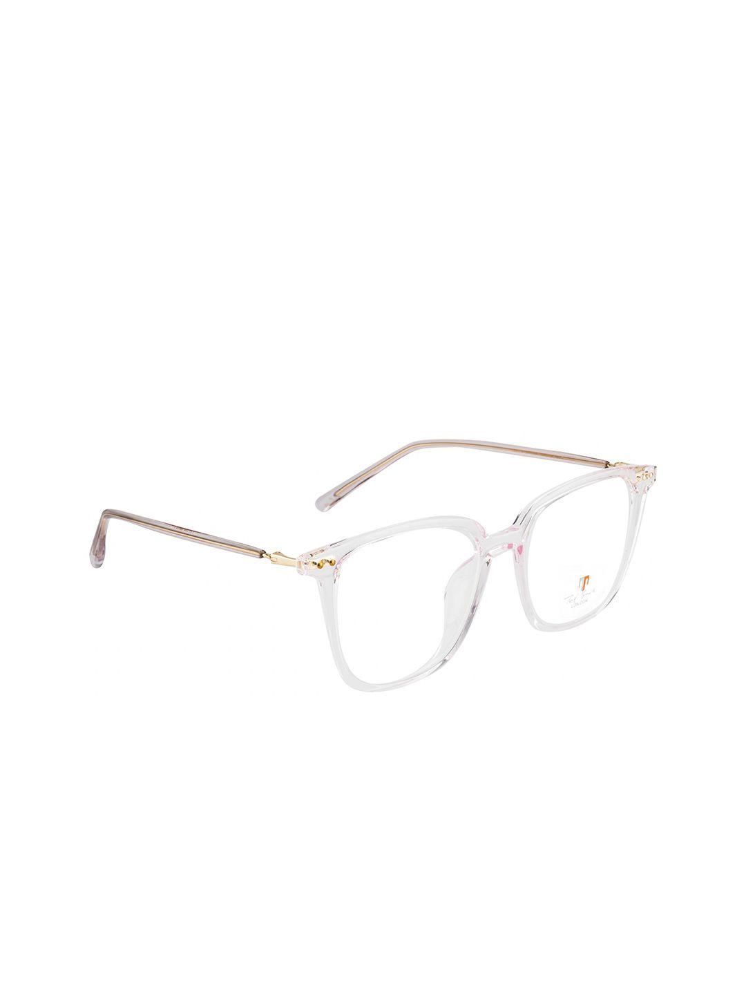 ted smith unisex pink & gold-toned full rim square frames eyeglasses
