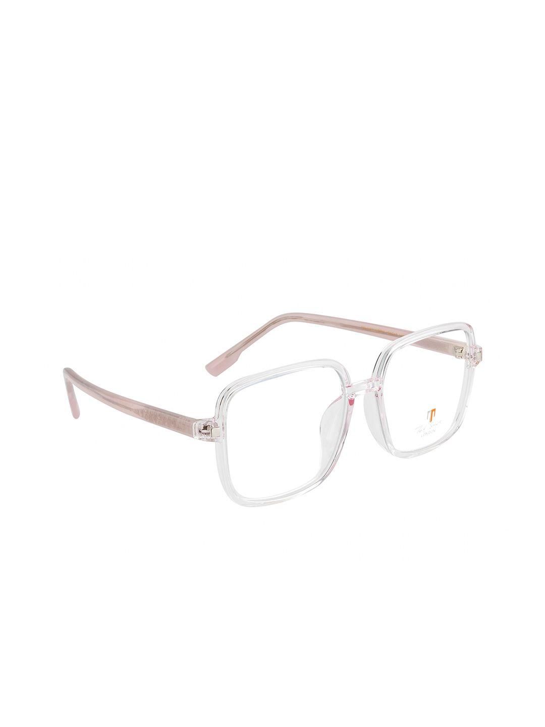 ted smith unisex pink & transparent full rim square frames ts-11011_pink