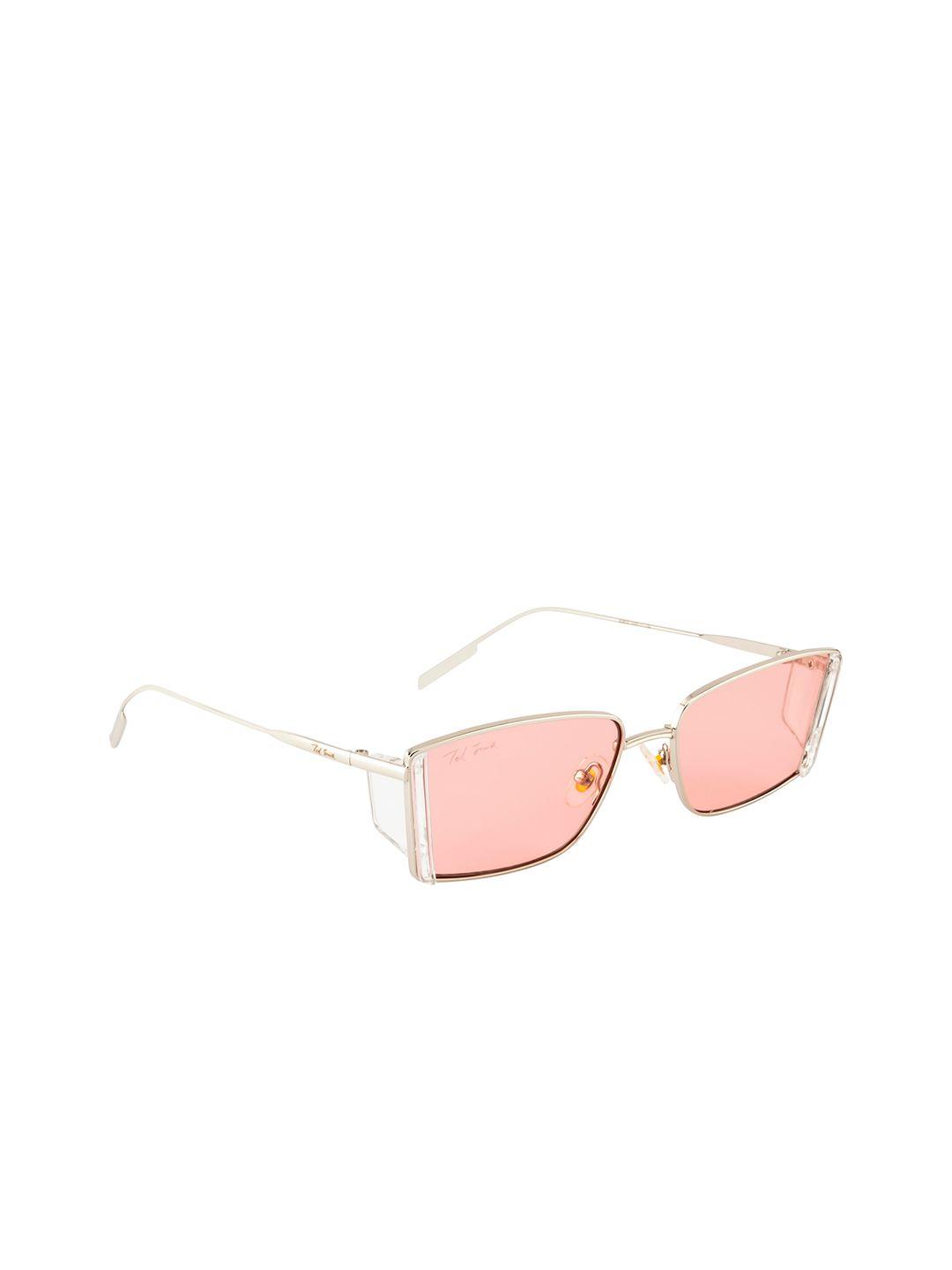 ted smith unisex pink lens & rectangle sunglasses with uv protected lens spark_c3