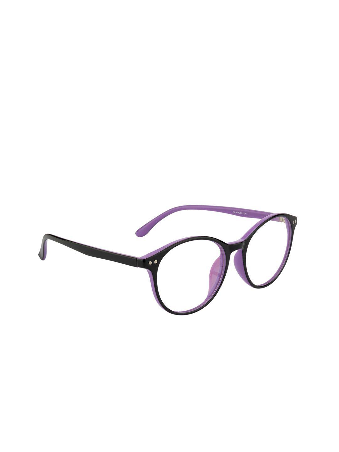 ted smith unisex purple & black full rim round frames eyeglasses