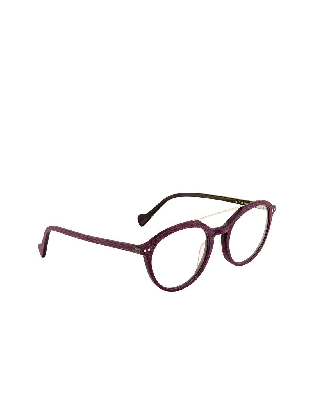 ted smith unisex purple & gold-toned full rim aviator frames tsf-102_pur