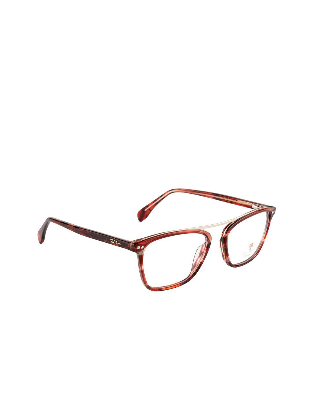 ted smith unisex red full rim wayfarer frames