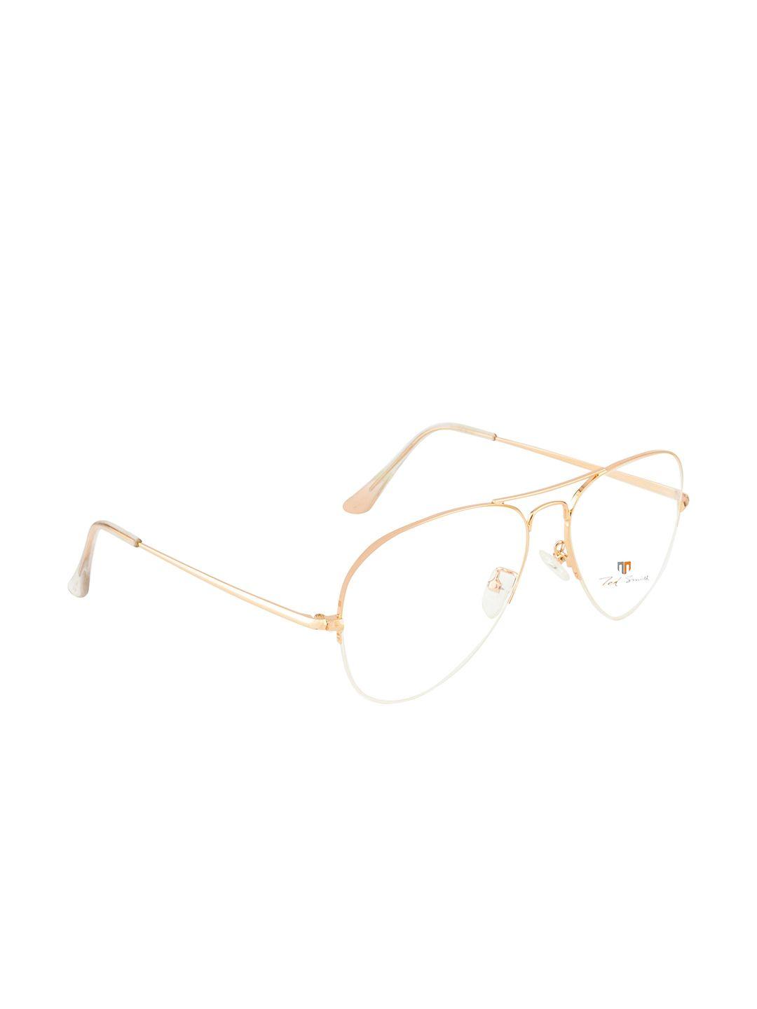 ted smith unisex rose gold half rim aviator frames ts-9083_c4