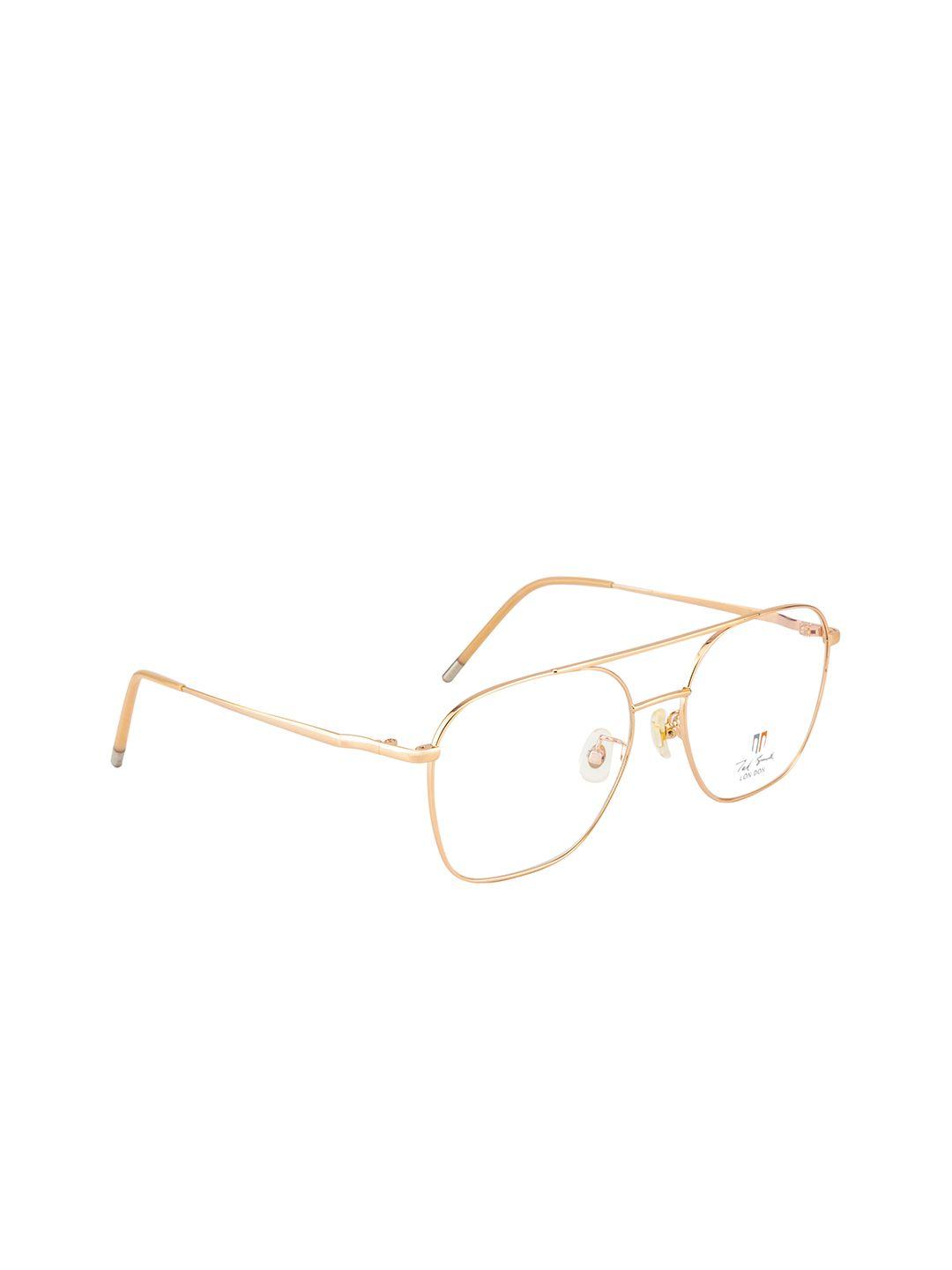 ted smith unisex rose gold-toned solid aviator frames eyeglasses