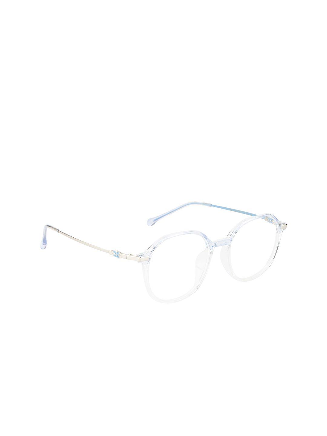 ted smith unisex silver & transparent full rim round frames