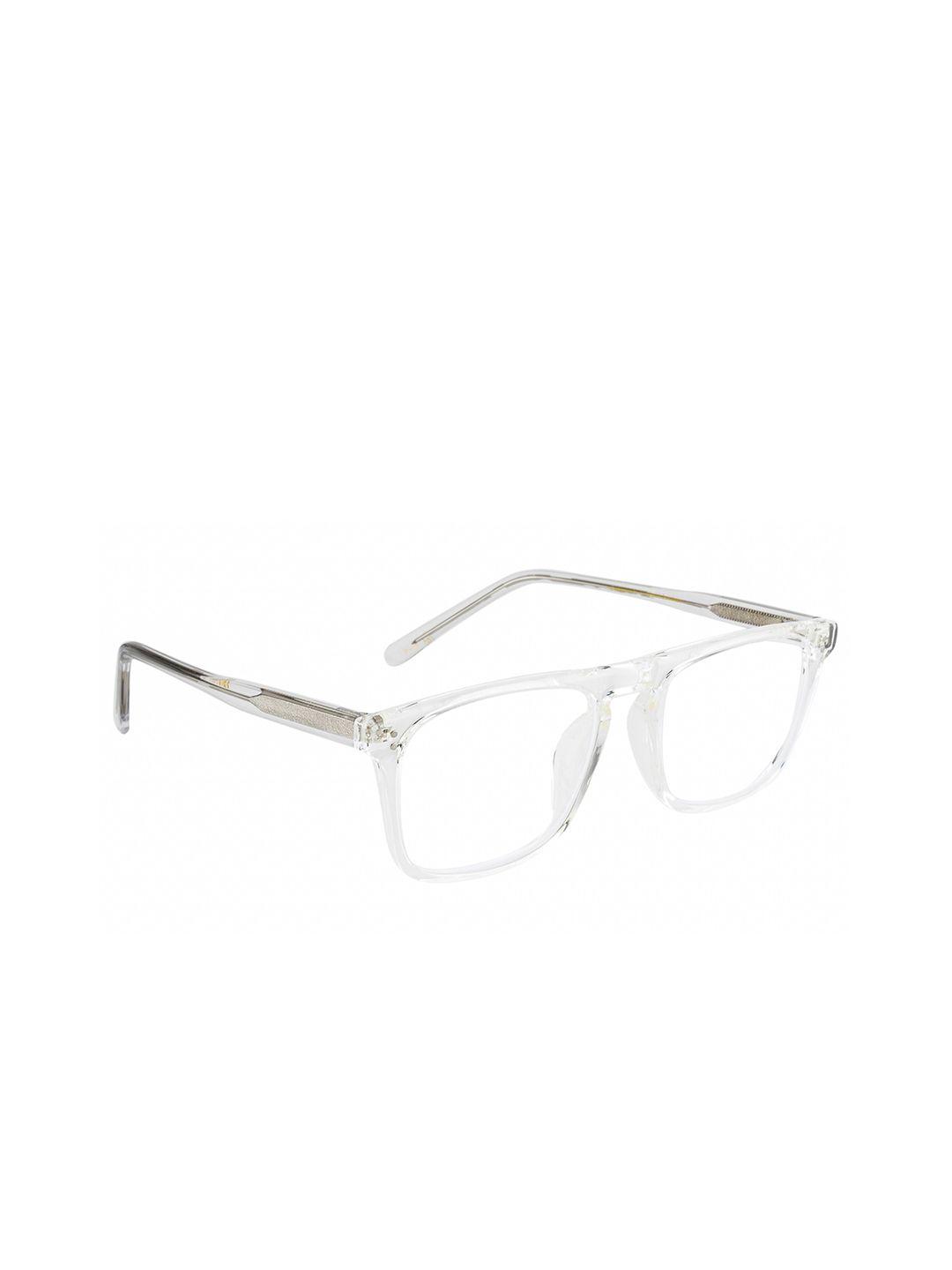 ted smith unisex transparent & silver-toned full rim wayfarer frames