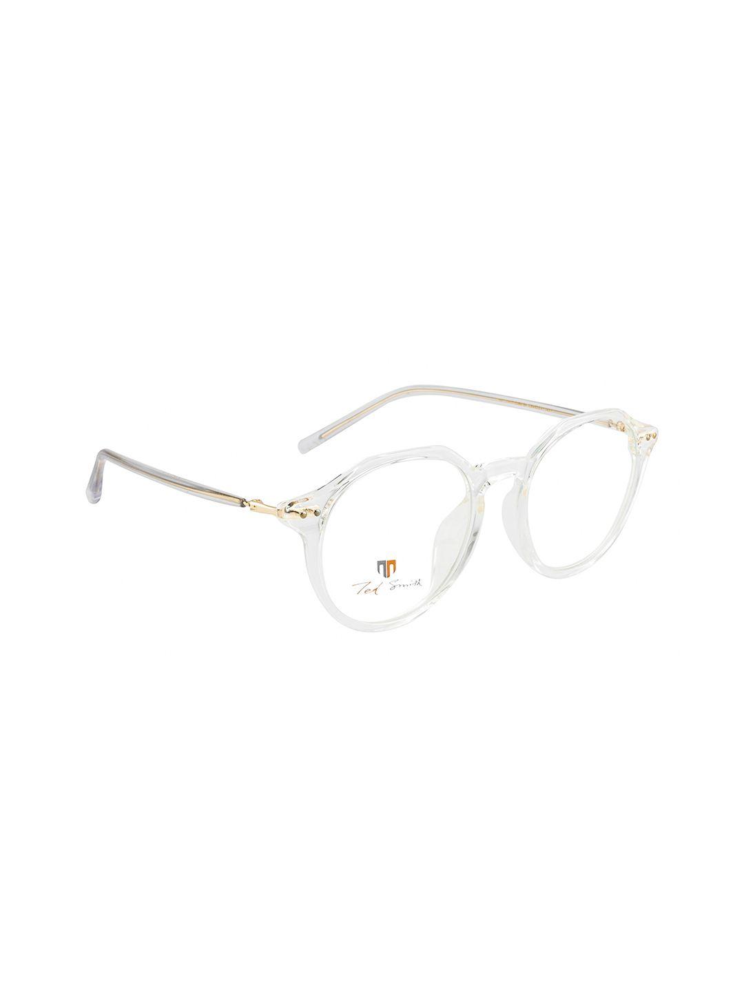 ted smith unisex transparent full rim round frames ts-11017_cry
