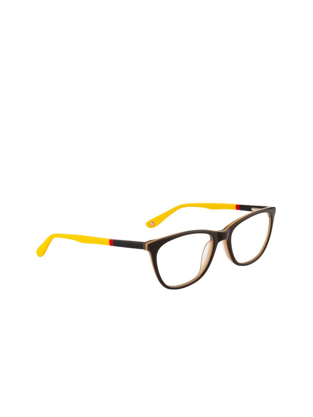 ted smith women brown & yellow full rim cateye frames - tsd-156_c7-brown