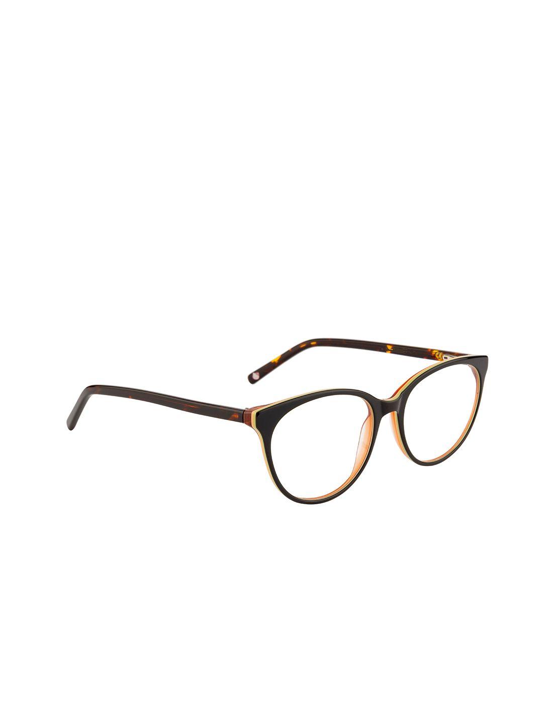 ted smith women coffee brown full rim round frames