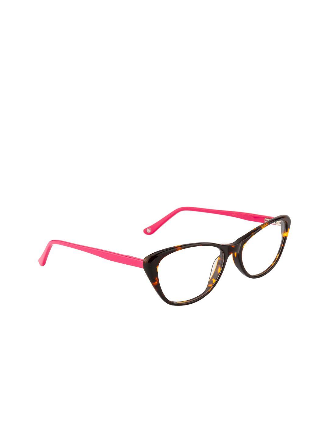 ted smith women pink & brown full rim cateye frames