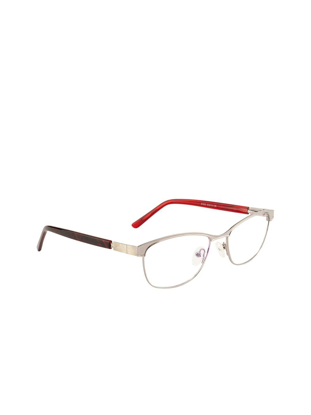 ted smith women silver-toned & brown full rim rectangle frames