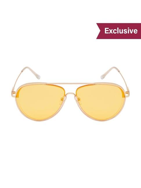 ted smith yellow aviator uv protection unisex sunglasses