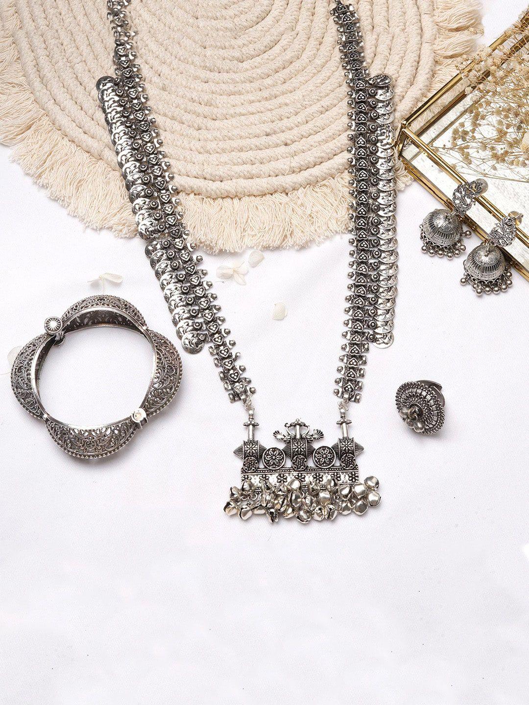 teejh oxidised silver-toned jewellery gift set