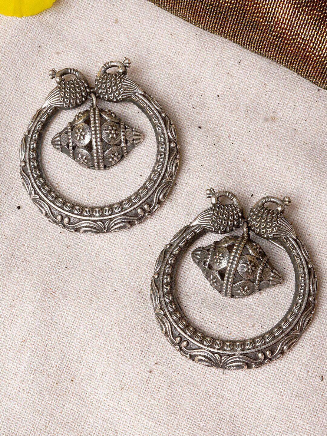teejh silver-plated contemporary studs earrings