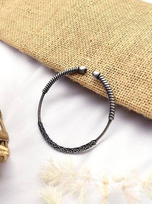 teejh dyuthi silver oxidised bracelet for women