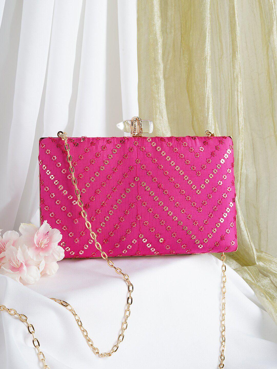 teejh embroidered box clutch