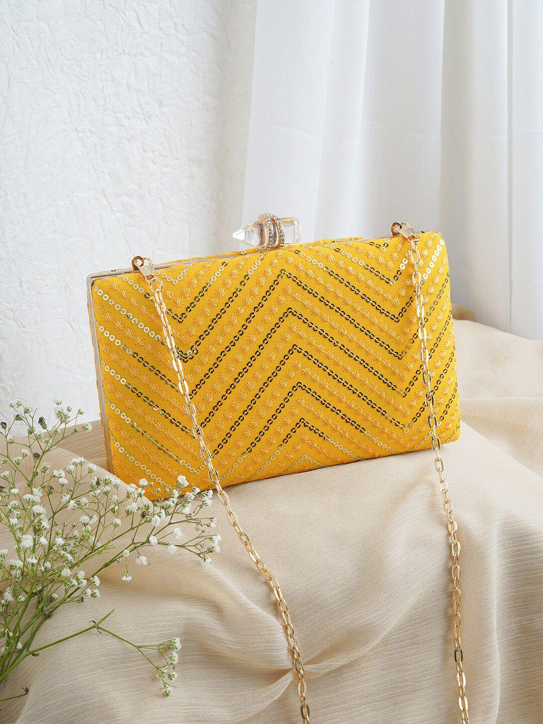 teejh embroidered box clutch