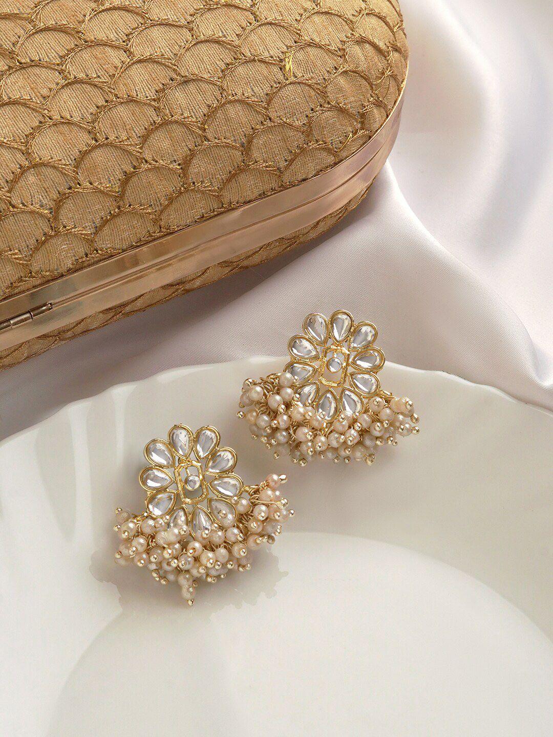 teejh gold plated classic drop earrings