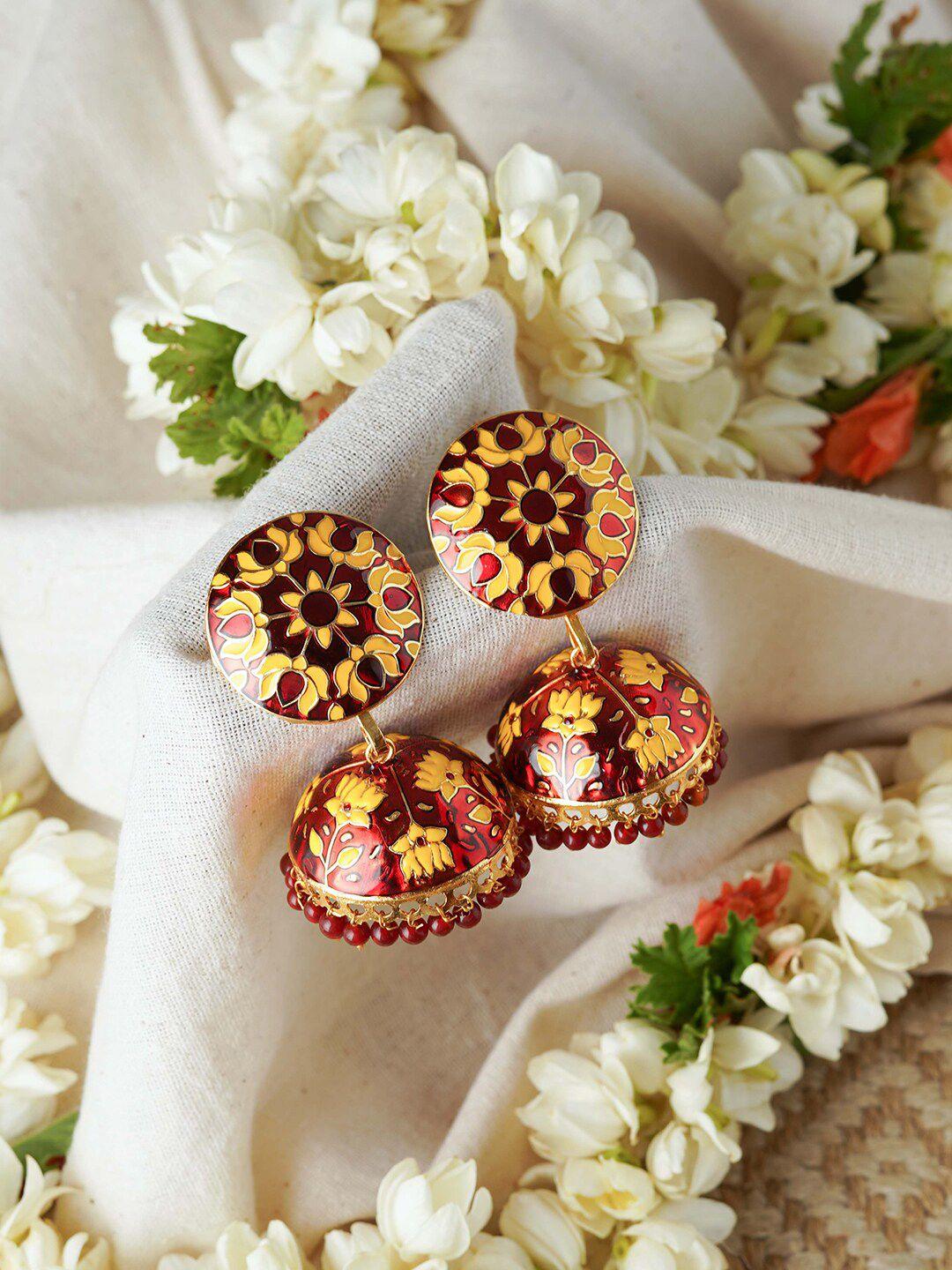 teejh gold-plated dome shaped jhumkas earrings