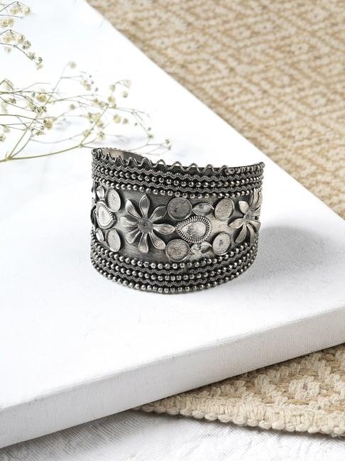 teejh gulrang silver oxidised bracelet for women