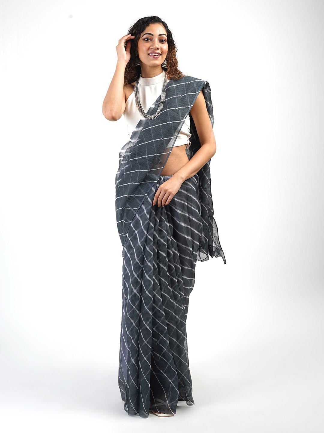 teejh leheriya printed kota saree