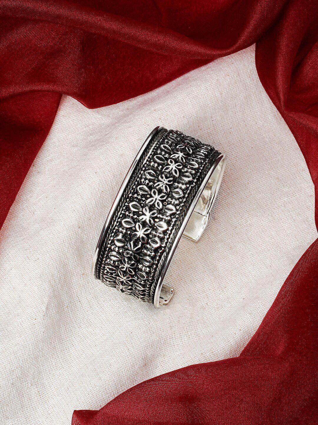 teejh oxidised silver-plated cuff bracelet