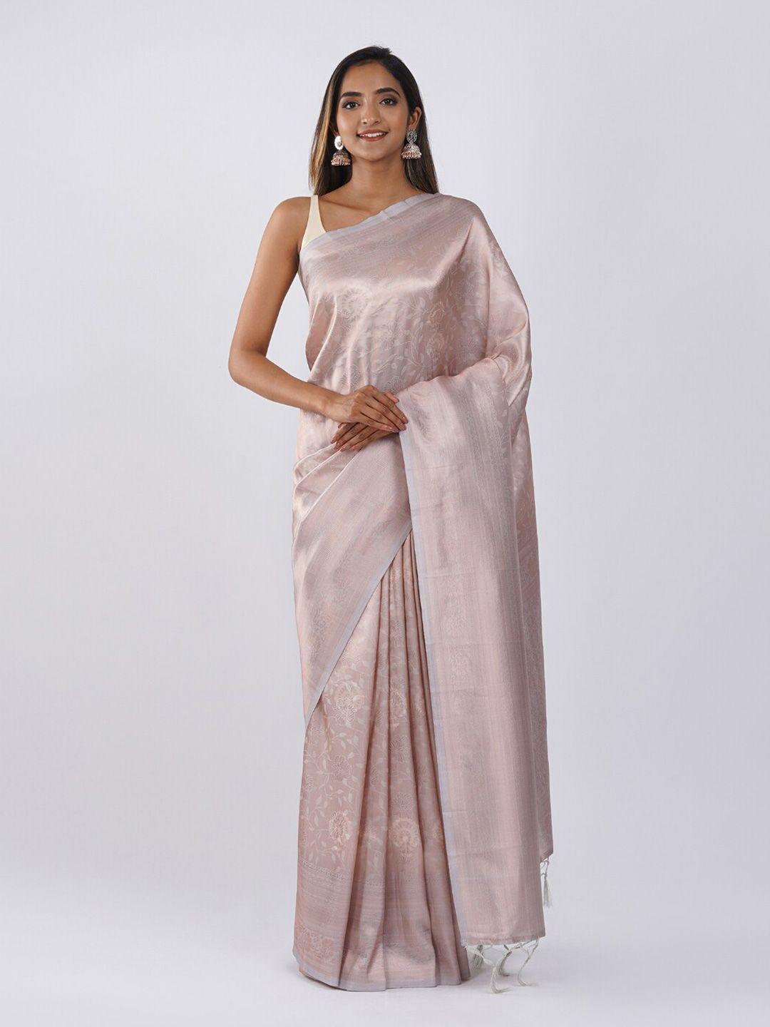 teejh peach-coloured saree