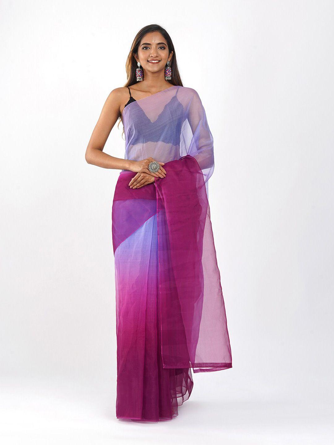 teejh purple & lavender organza designer saree