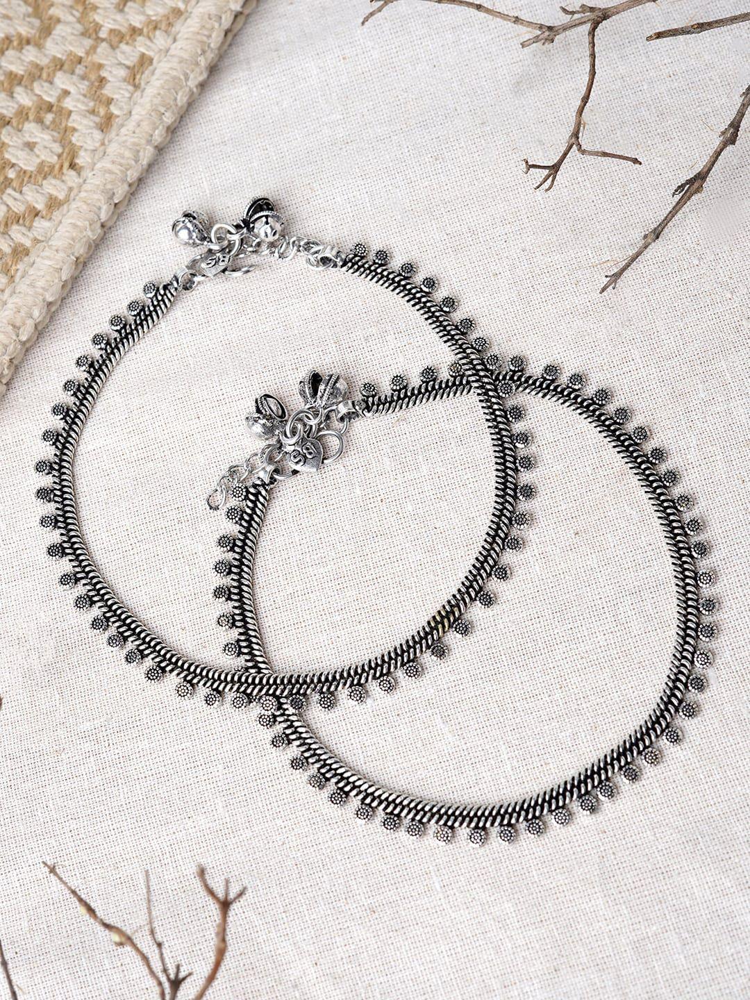 teejh silver-plated ghungroo anklets