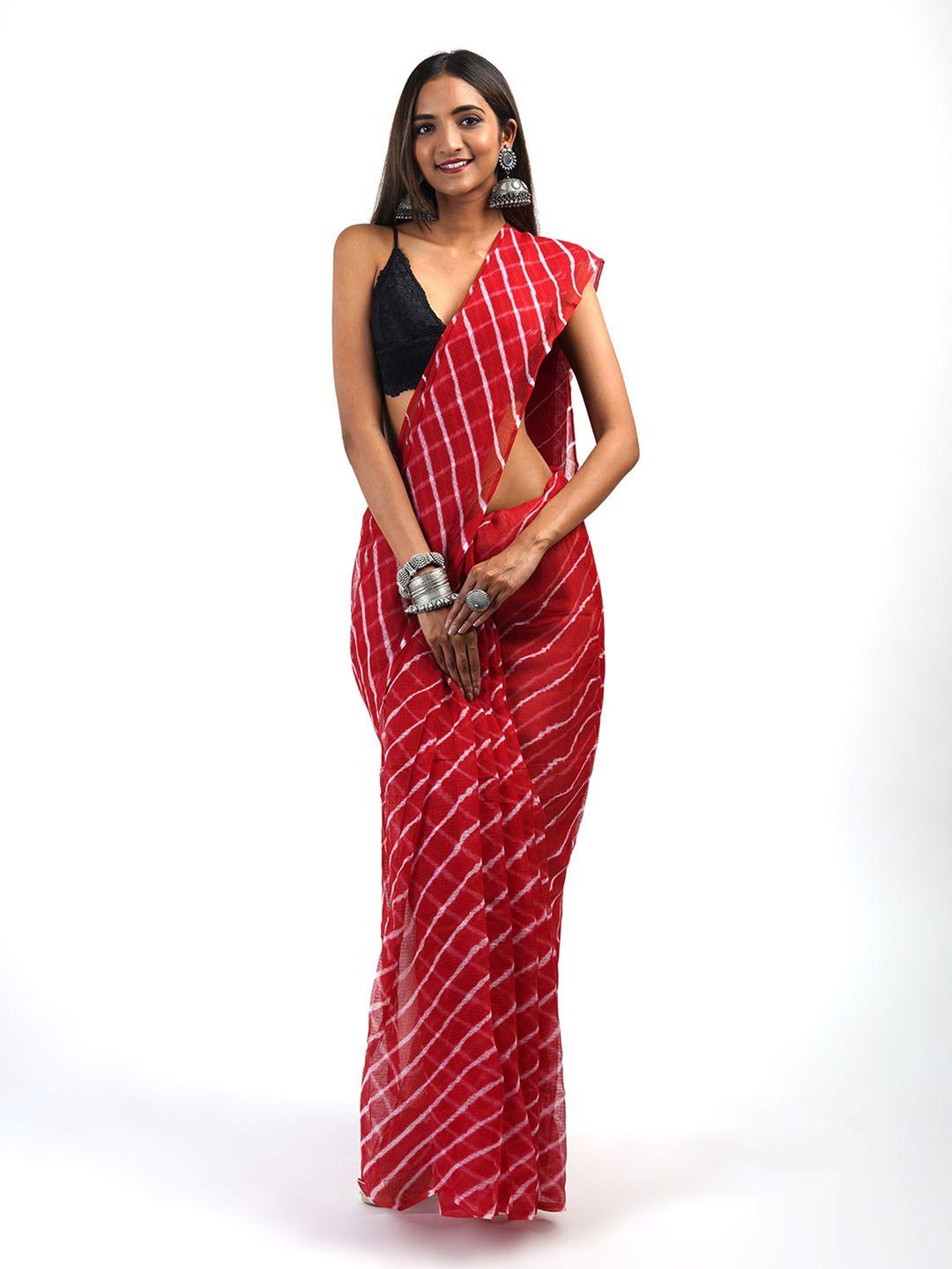 teejh striped leheriya saree