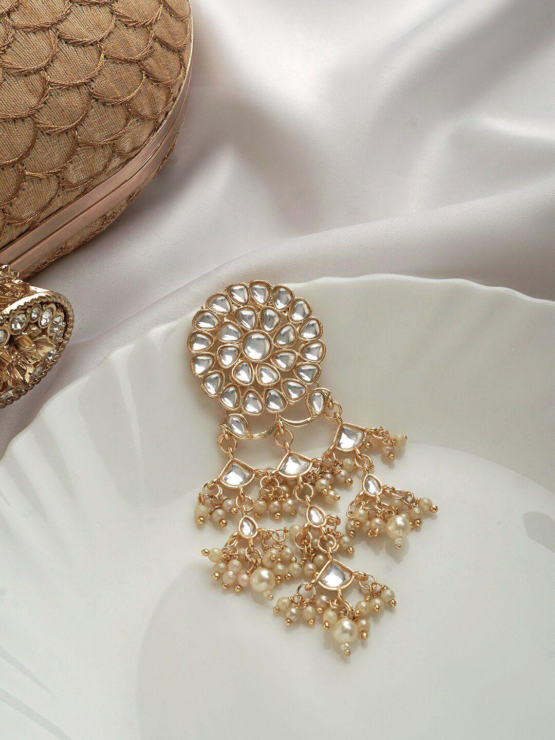 teejh women gold-plated pearls juda bun pin