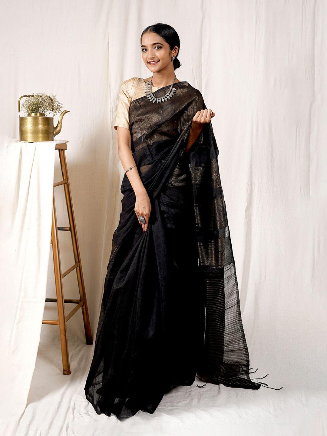 teejh woven design zari silk cotton saree