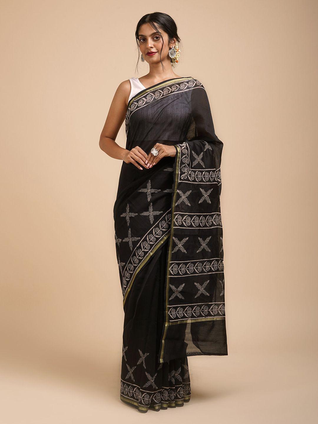 teejh zari silk cotton chanderi saree