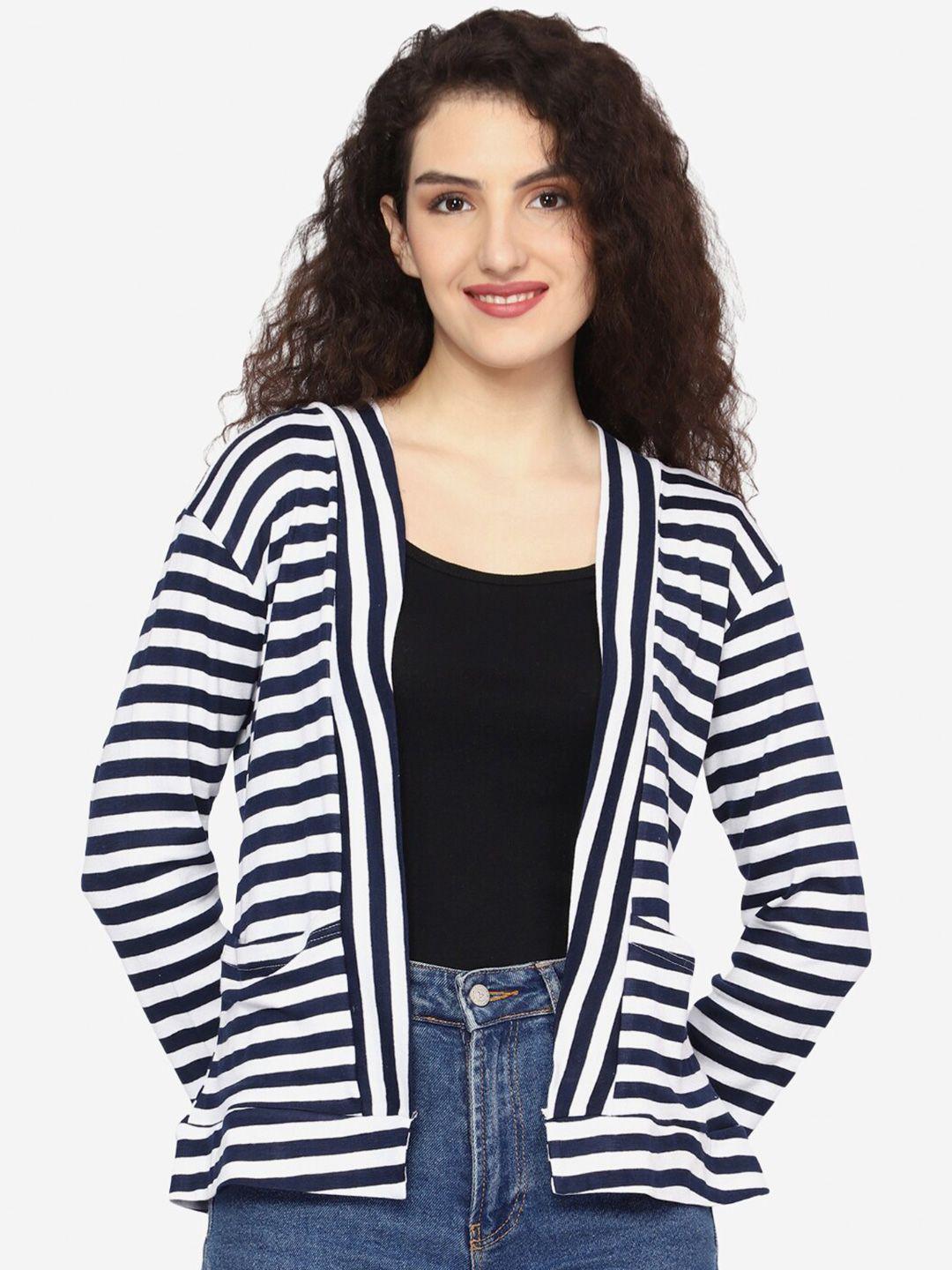 teemoods striped open front shrug