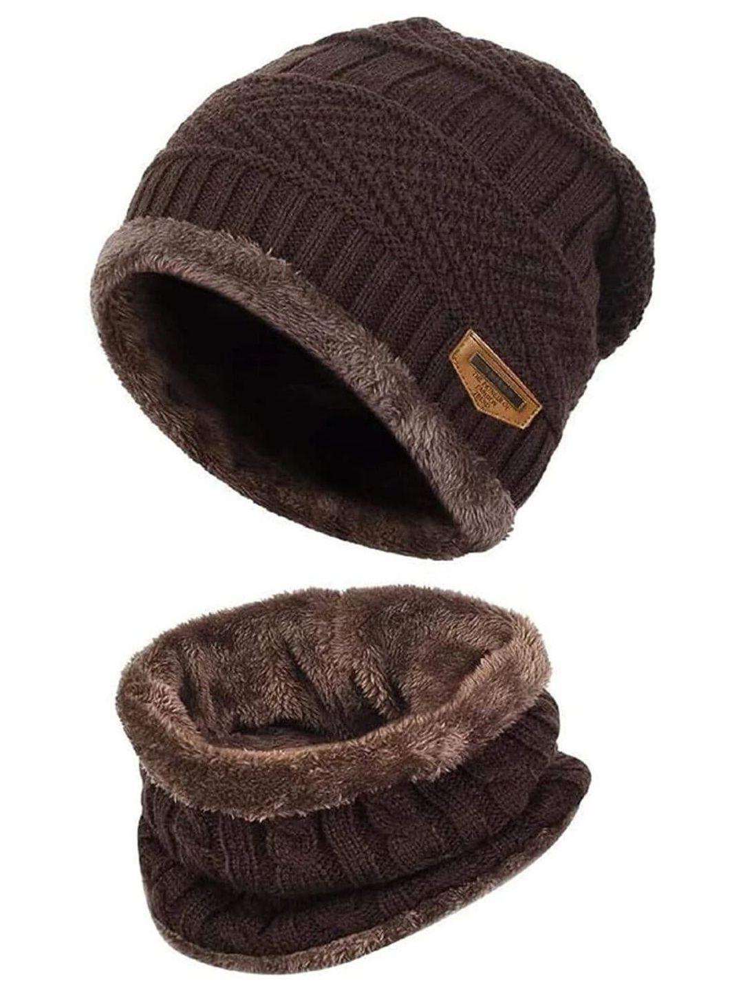 teemoods unisex self design woollen beanie