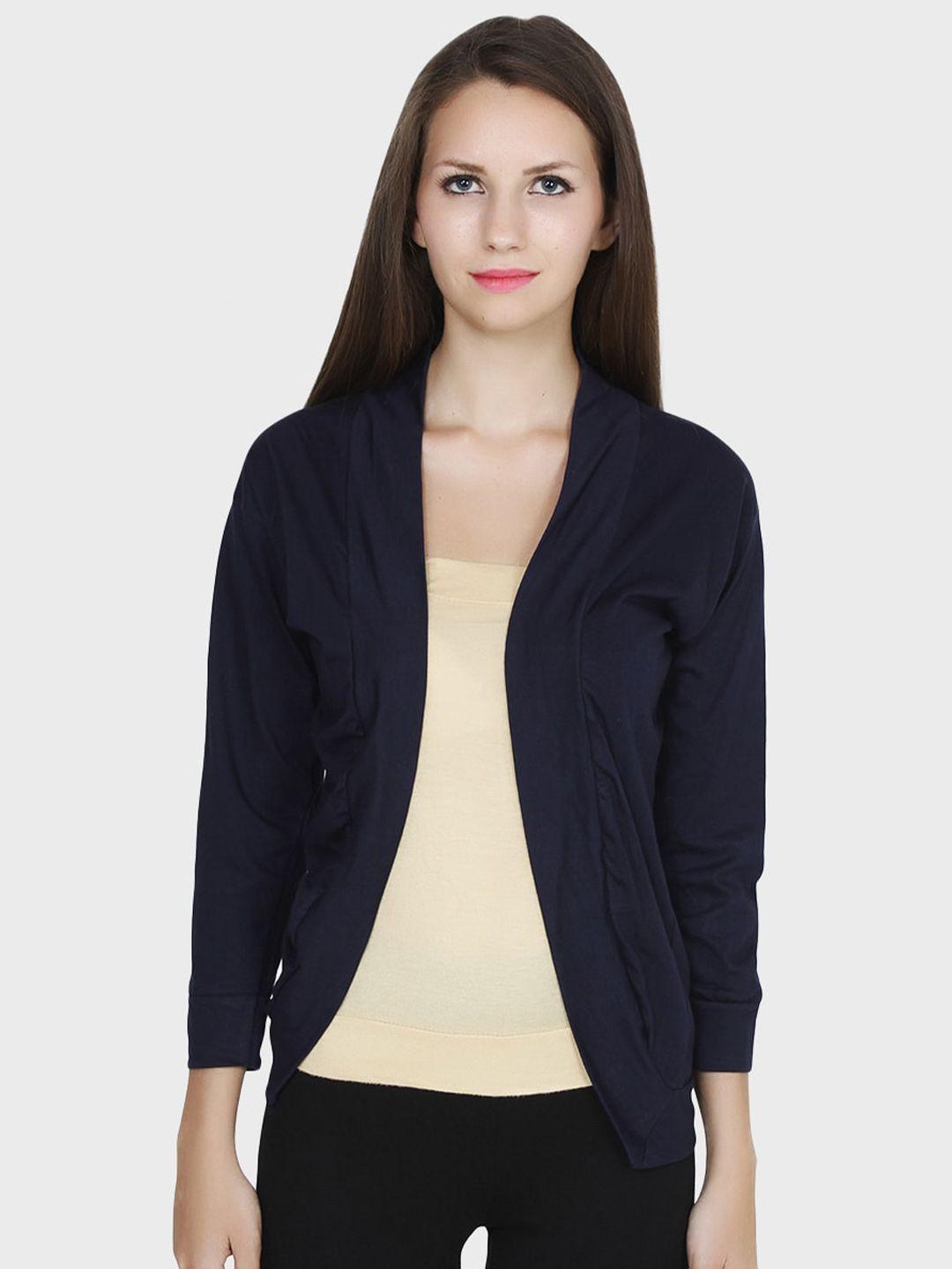 teemoods women navy blue monochrome shrug