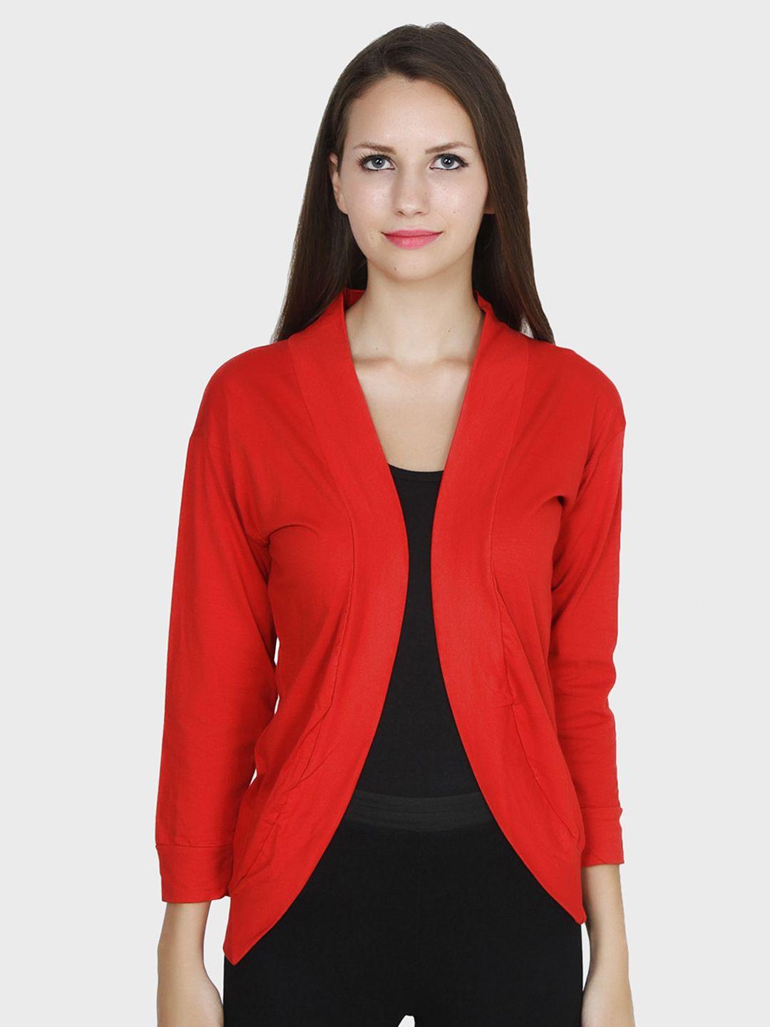 teemoods women red monochrome shrug