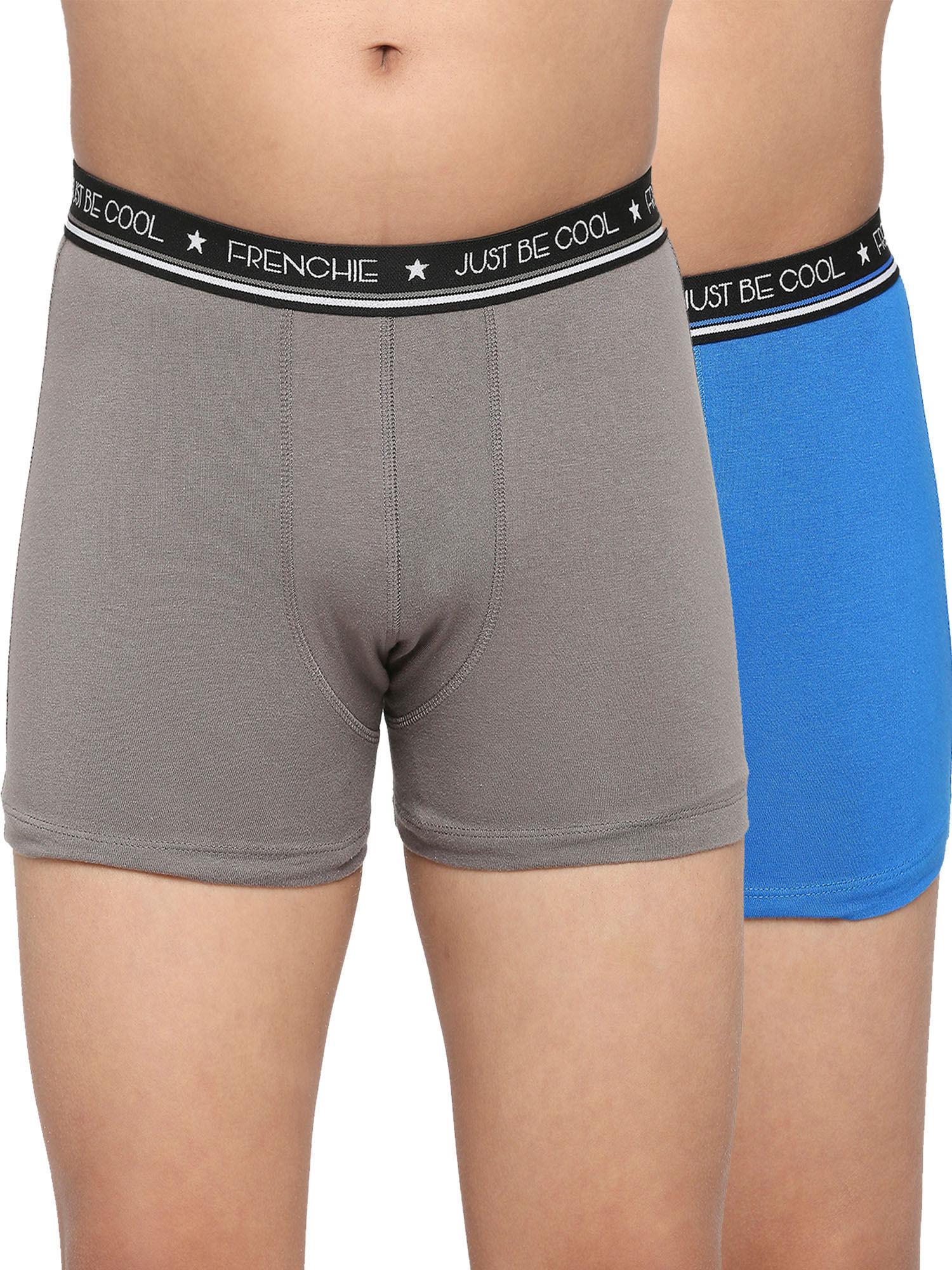 teenagers cotton trunk grey and blue (pack of 2)