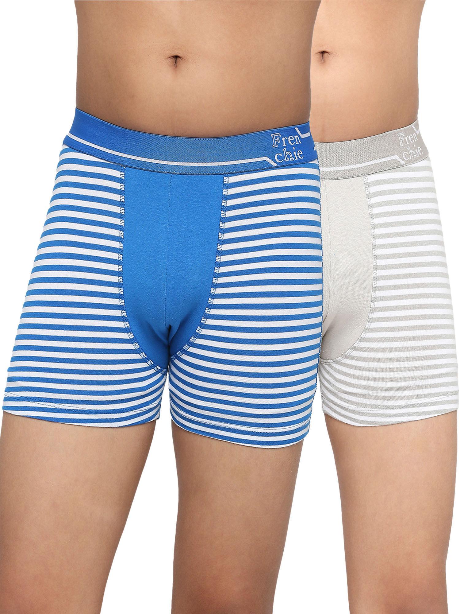 teenagers cotton trunk grey and blue (pack of 2)