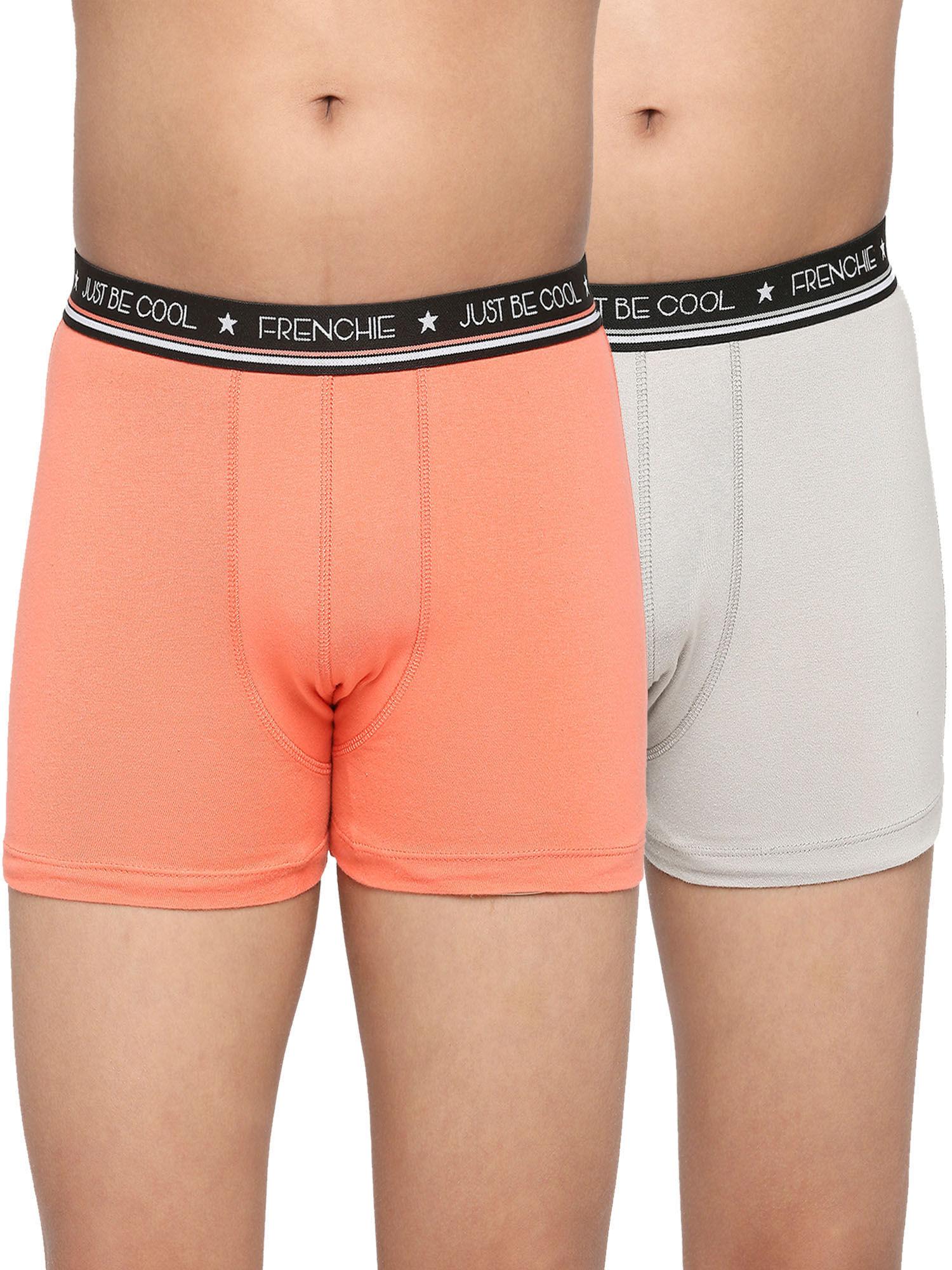 teenagers cotton trunk grey and peach (pack of 2)