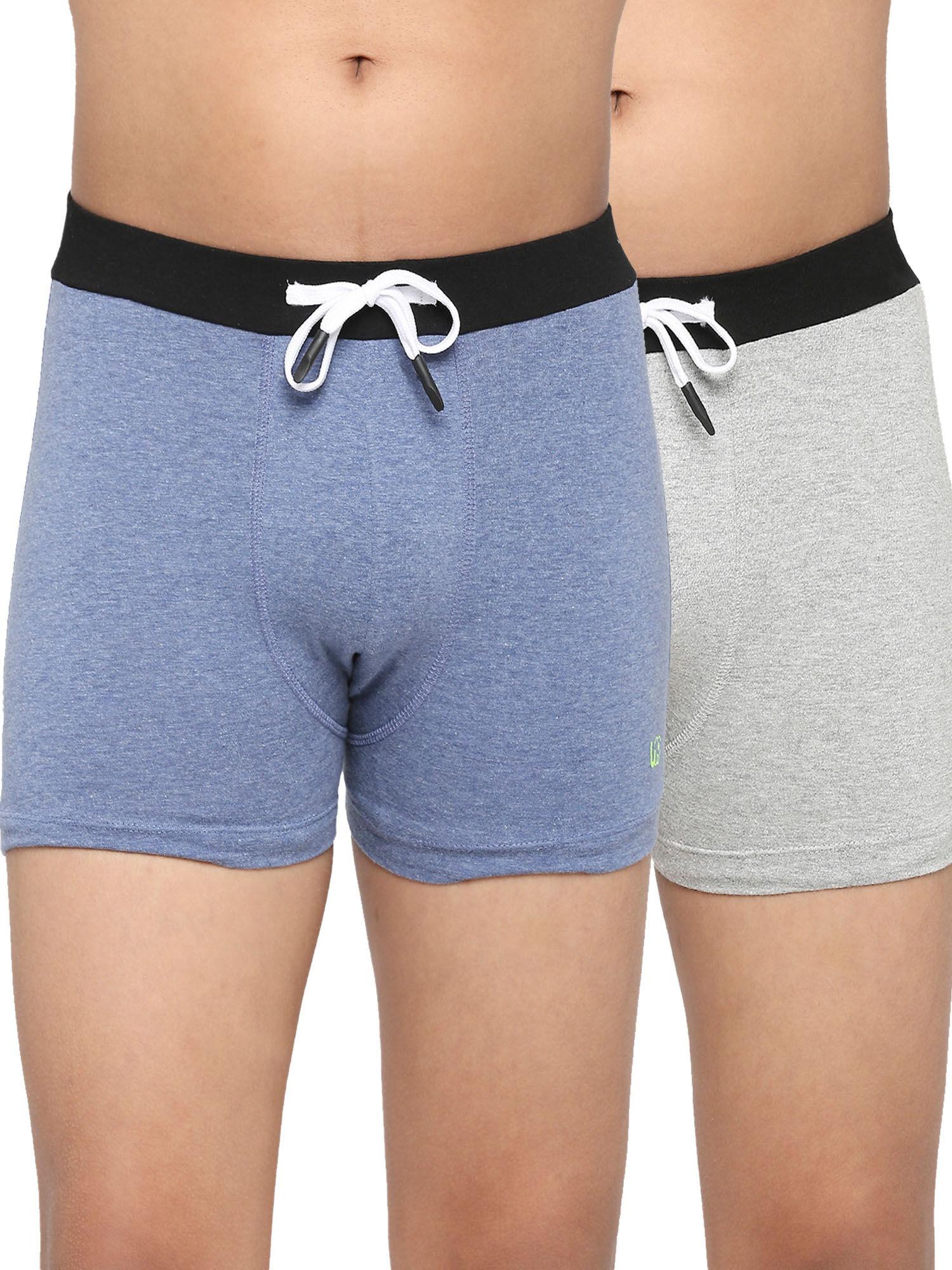 teenagers cotton trunk light grey and blue (pack of 2)